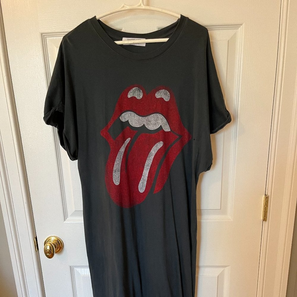 DAYDREAMER X FREE PEOPLE Rolling Stones 100% Cotton T-Shirt Dress - Size L